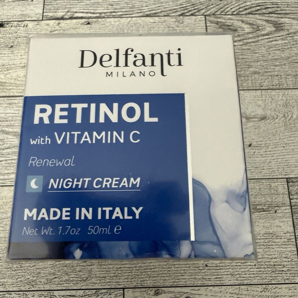 Delfanti Milano Italy Retinol Renewal Night Cream Vitamin C 1.7 oz. New Sealed